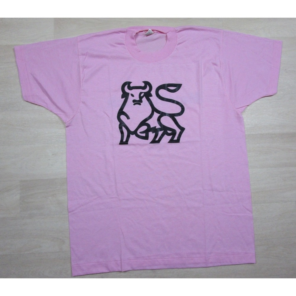 Vintage 80s Merrill Lynch T-Shirt (L) Wall Street‎ Finance Single Stitch Bull